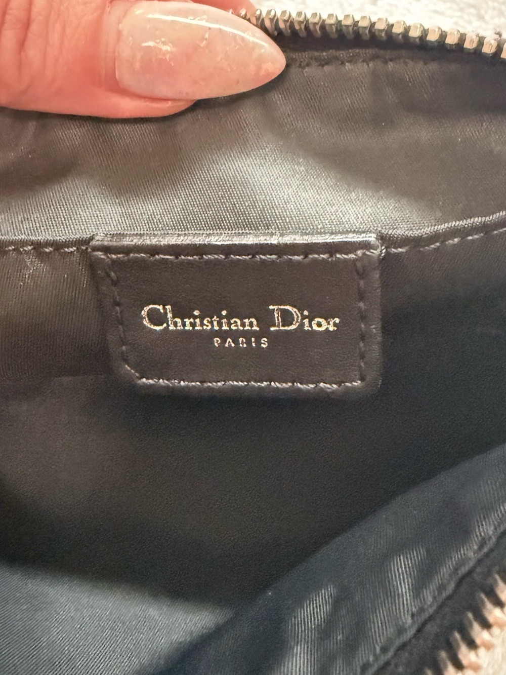 Dior D-Charm Spell-Out Black Canvas Diorissimo Pochette - Picture 10 of 15